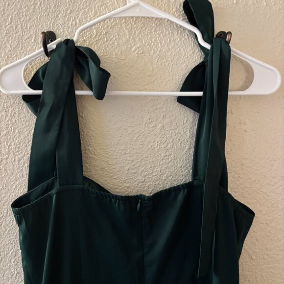 Green Tie Top Midi Dress - Picture 2 of 4